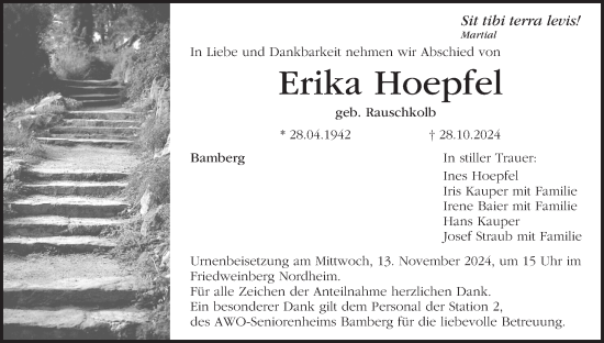 Anzeige von Erika Hoepfel von MGO