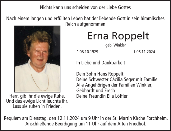 Anzeige von Erna Roppelt von MGO