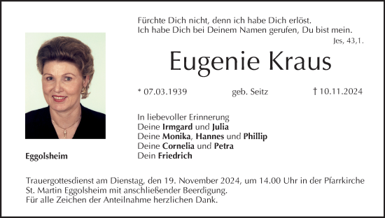 Anzeige von Eugenie Kraus von MGO