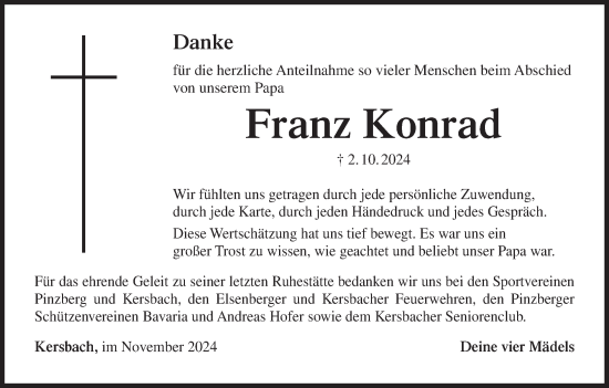 Anzeige von Franz Konrad von MGO