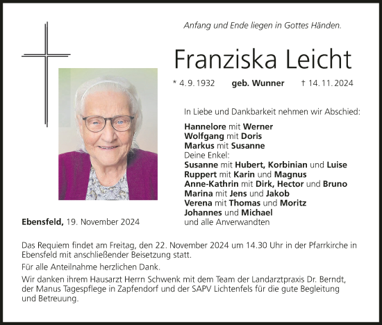 Anzeige von Franziska Leicht von MGO