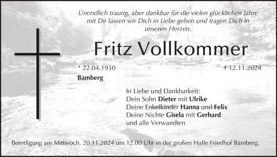 Anzeige von Fritz Vollkommer von MGO