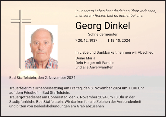 Anzeige von Georg Dinkel von MGO