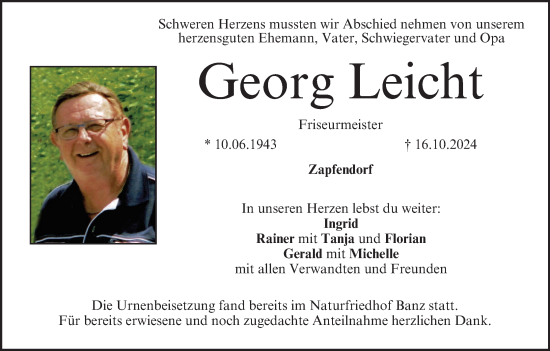 Anzeige von Georg Leicht von MGO