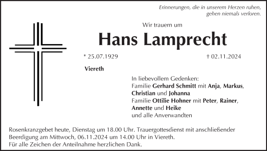 Anzeige von Hans Lamprecht von MGO