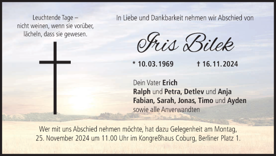 Anzeige von Iris Bilek von MGO