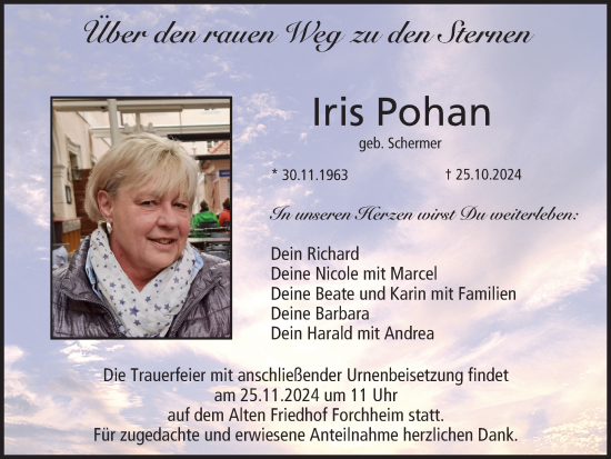 Anzeige von Iris Pohan von MGO