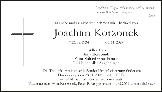 Anzeige von Joachim Korzonek von MGO