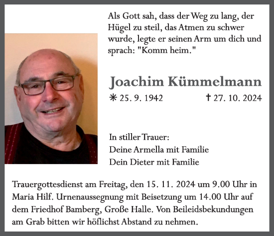 Anzeige von Joachim Kümmelmann von MGO