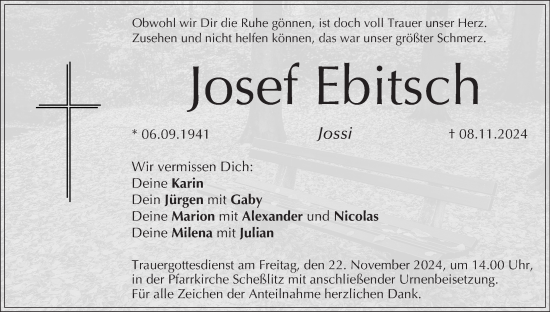 Anzeige von Josef Ebitsch von MGO