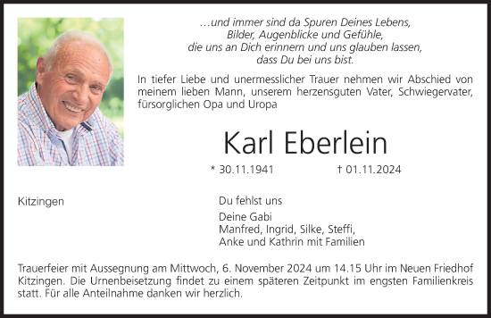 Anzeige von Karl Eberlein von MGO