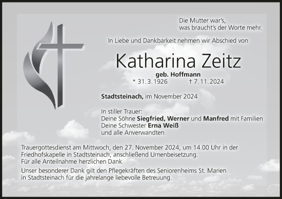 Anzeige von Katharina Zeitz von MGO