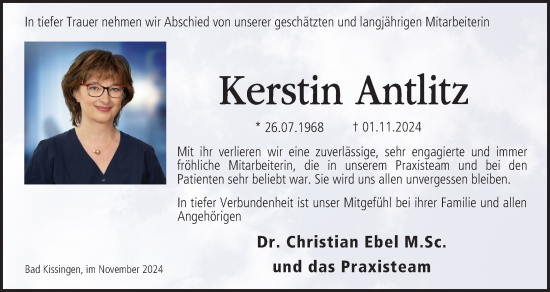 Anzeige von Kerstin Antlitz von MGO