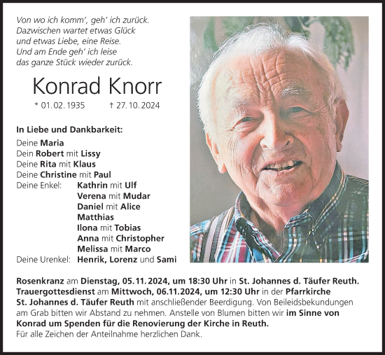 Anzeige von Konrad Knorr von MGO