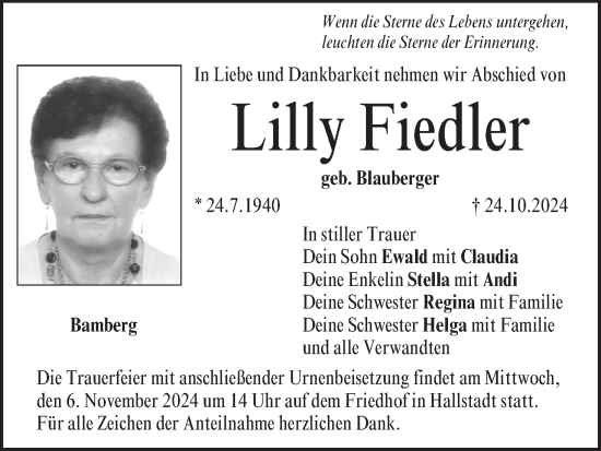 Anzeige von Lilly Fiedler von MGO