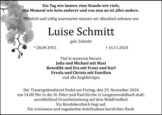 Anzeige von Luise Schmitt von MGO