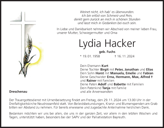 Anzeige von Lydia Hacker von MGO