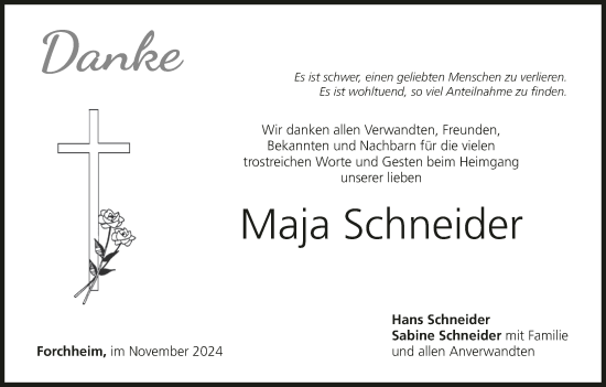 Anzeige von Maja Schneider von MGO