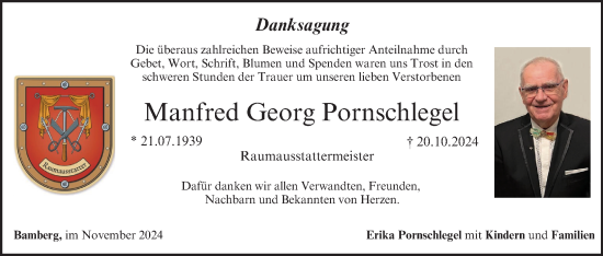 Anzeige von Manfred Georg Pornschlegel von MGO