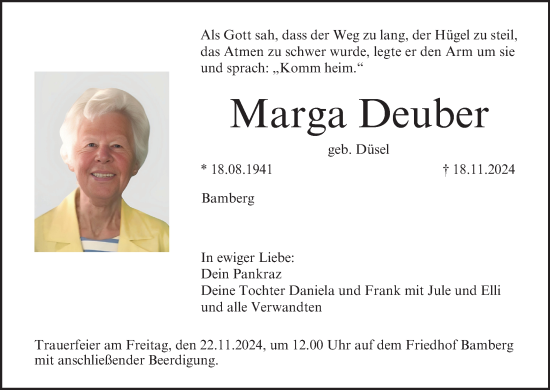 Anzeige von Marga Deuber von MGO