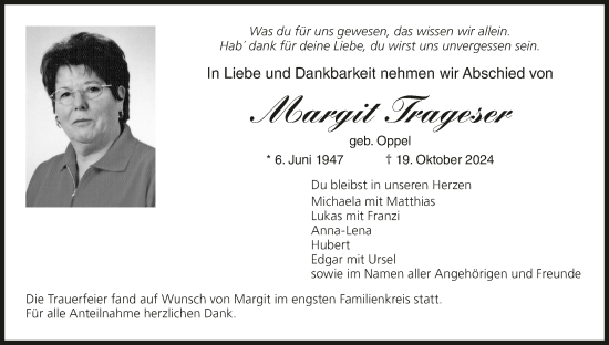 Anzeige von Margit Trageser von MGO