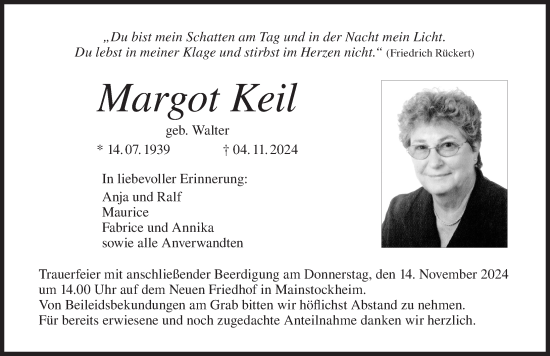 Anzeige von Margot Keil von MGO