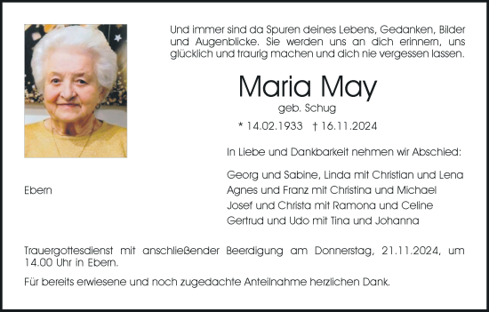 Anzeige von Maria May von MGO