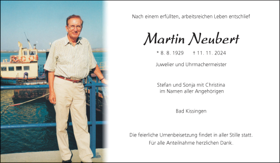 Anzeige von Martin Neubert von MGO