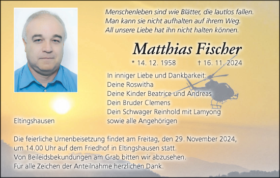 Anzeige von Matthias Fischer von MGO