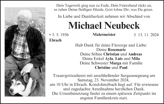 Anzeige von Michael Neubeck von MGO