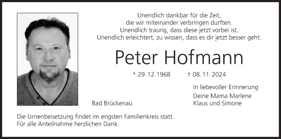 Anzeige von Peter Hofmann von MGO