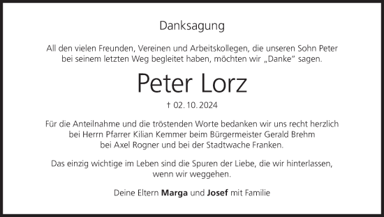 Anzeige von Peter Lorz von MGO