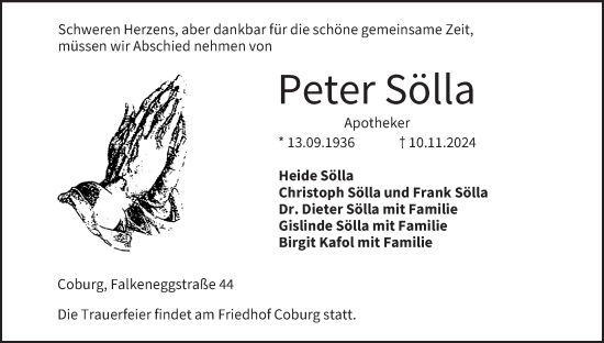 Anzeige von Peter Sölla von MGO