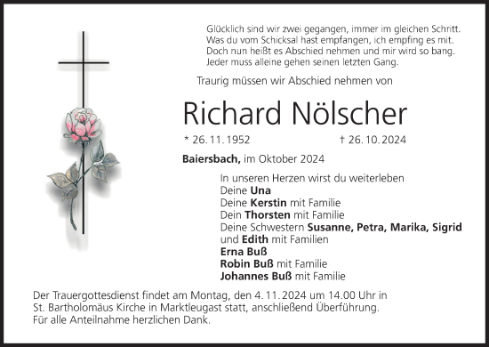 Anzeige von Richard Nölscher von MGO