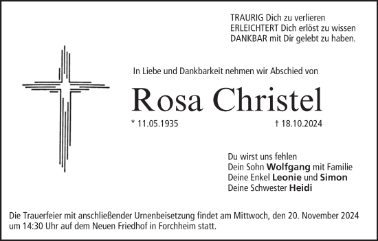 Anzeige von Rosa Christel von MGO