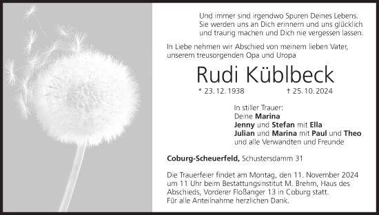 Anzeige von Rudi Küblbeck von MGO