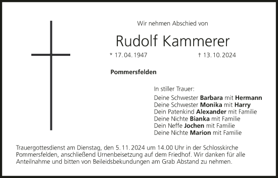 Anzeige von Rudolf Kammerer von MGO