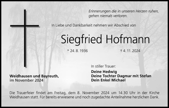 Anzeige von Siegfried Hofmann von MGO