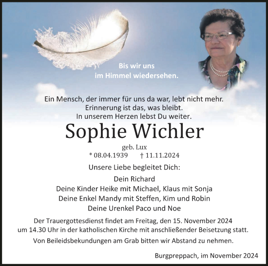 Anzeige von Sophie Wichler von MGO