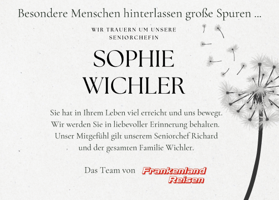 Anzeige von Sophie Wichler von MGO