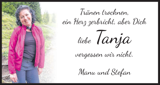 Anzeige von Tanja Vorwerk von MGO