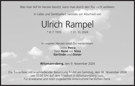 Anzeige von Ulrich Rampel von MGO