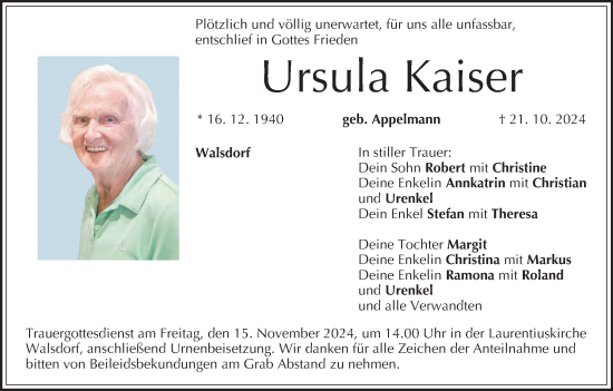 Anzeige von Ursula Kaiser von MGO