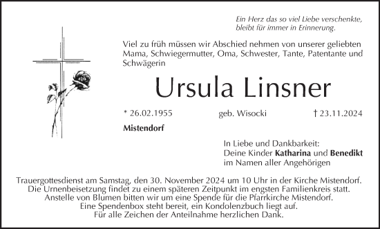 Anzeige von Ursula Linsner von MGO