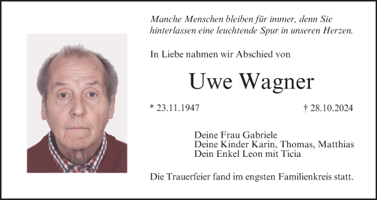 Anzeige von Uwe Wagner von MGO