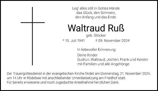 Anzeige von Waltraud Ruß von MGO