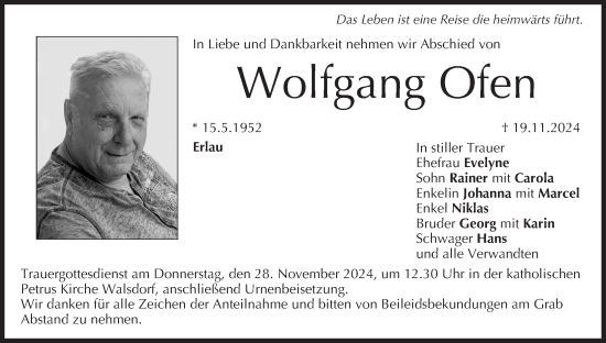 Anzeige von Wolfgang Ofen von MGO