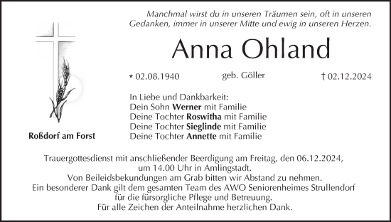 Anzeige von Anna Ohland von MGO