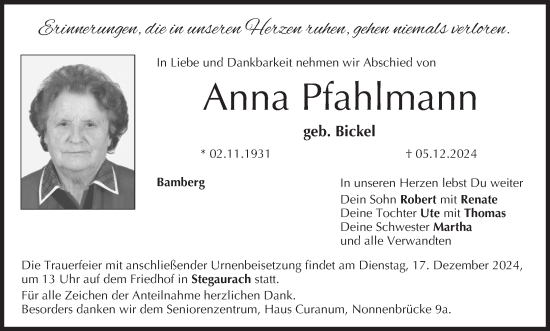 Anzeige von Anna Pfahlmann von MGO