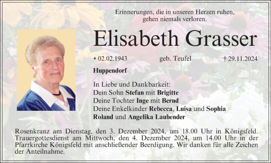 Anzeige von Elisabeth Grasser von MGO